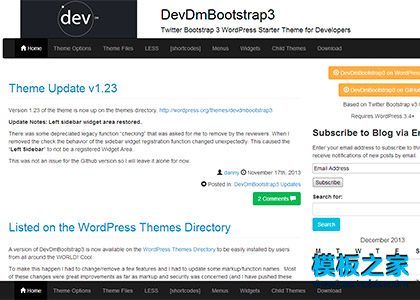 Bootstrap3框架打造可定制wordpress模板下载 免费下载